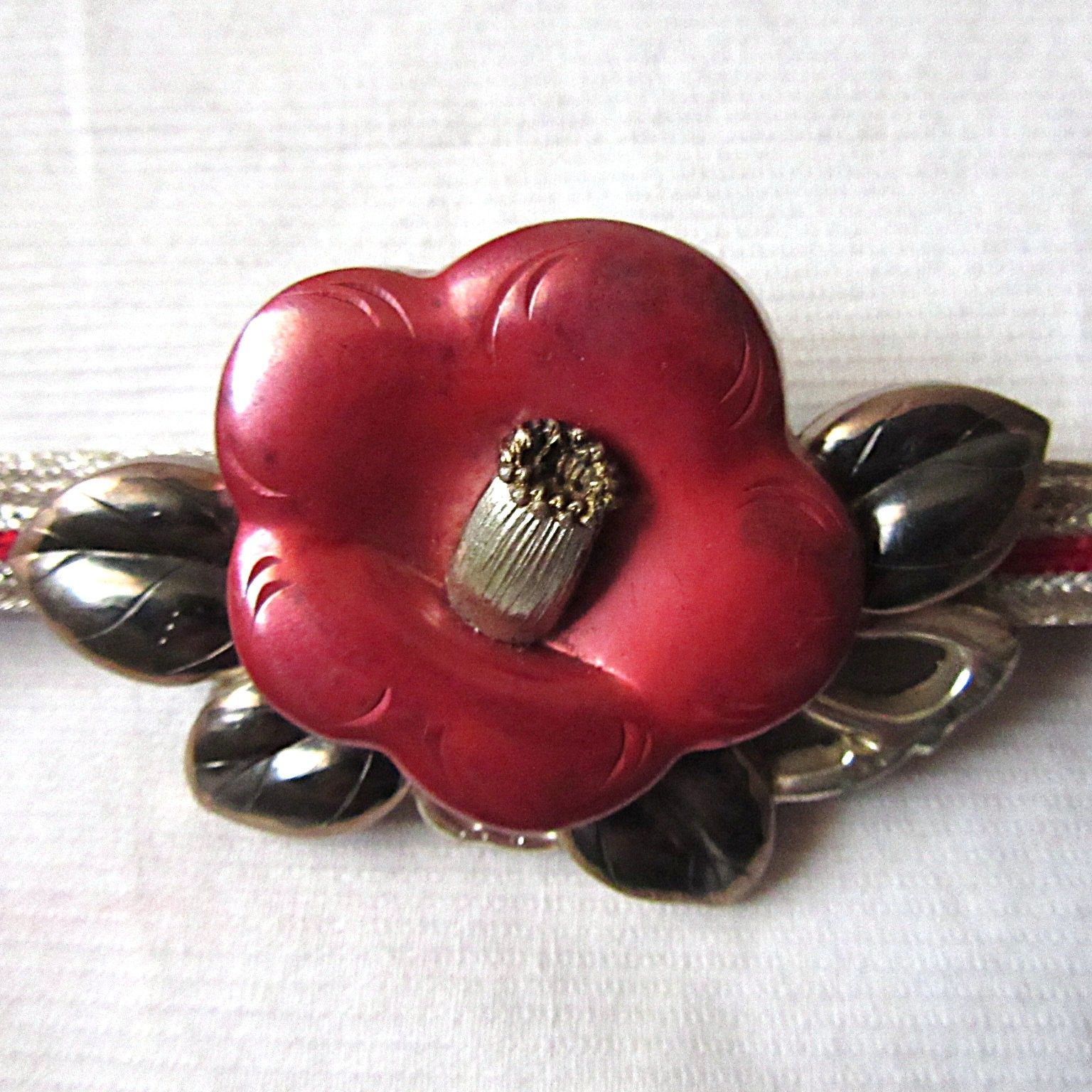アンティーク　帯留め 椿 金工 帯留め アンティーク 骨董 帯留 彫金 着物 和装小物 - メルカリ
