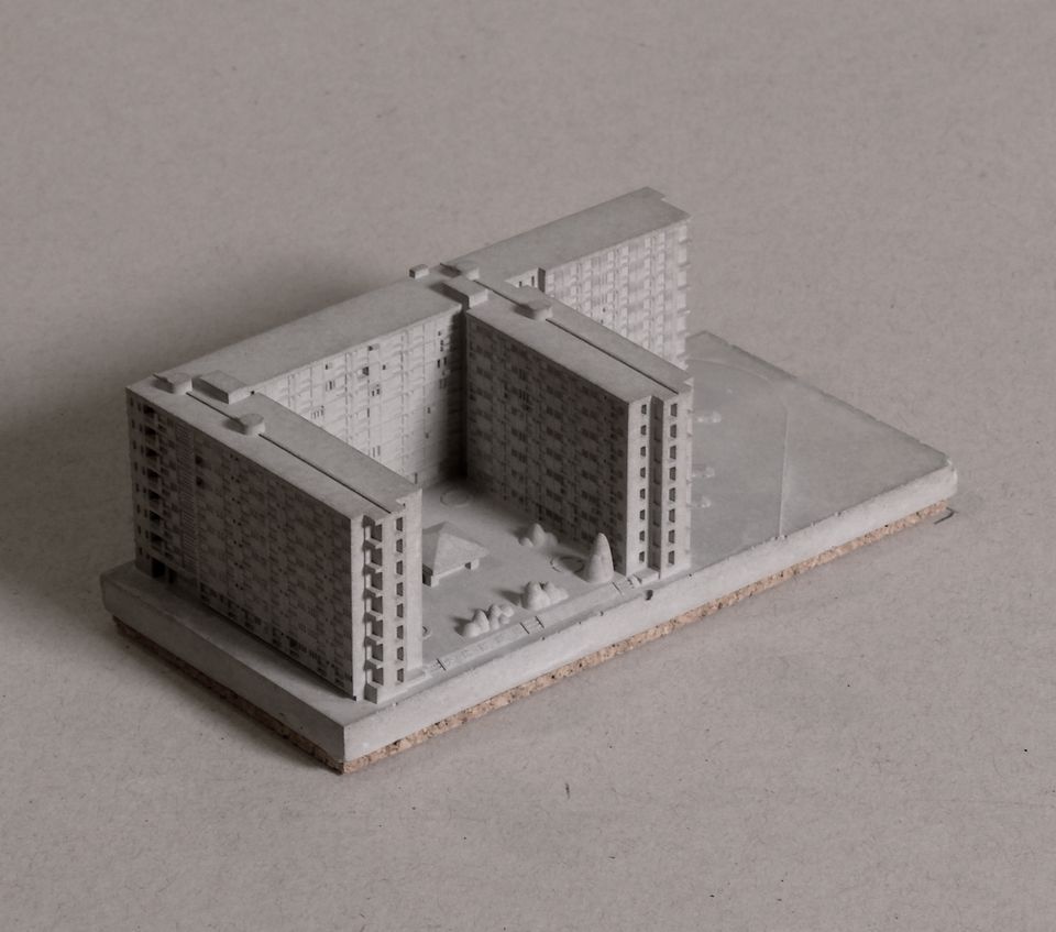 無瑣事事 むさじじ 手作りセメント ジオラマ 香港住宅団地 大坑西邨