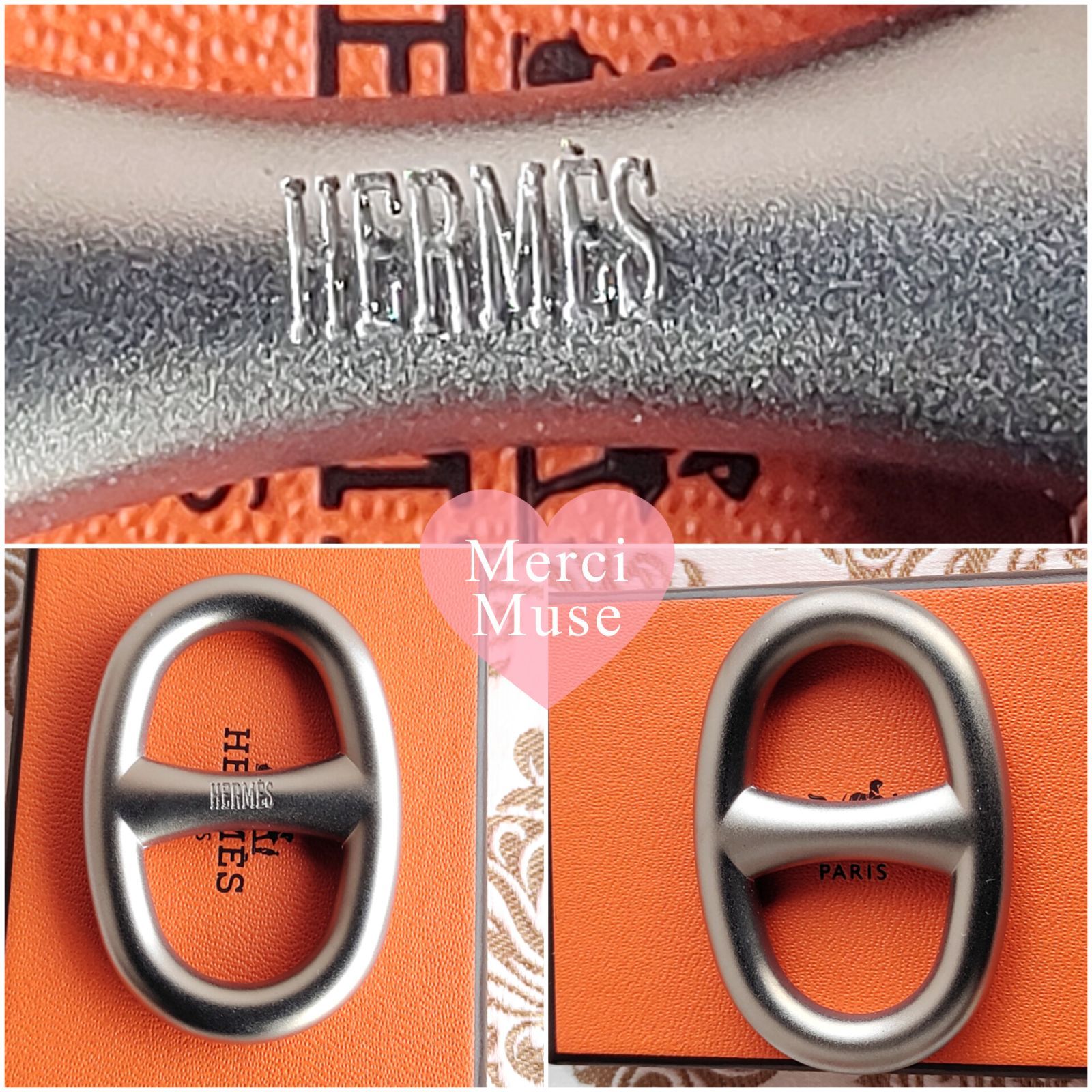 ❤未使用品&❤スカーフリング大 シェーヌダンクル マットシルバー金具