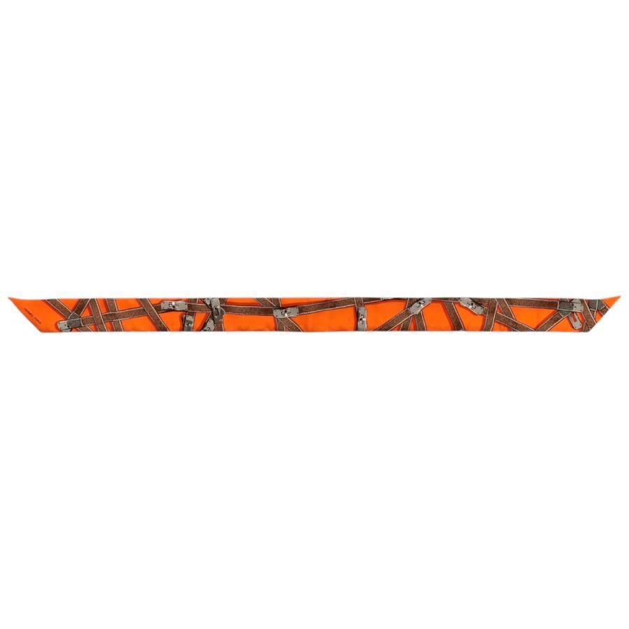 Hermès Twilly Silk Belt Orange Marron Brown S 87cm Good Used  display picture 2