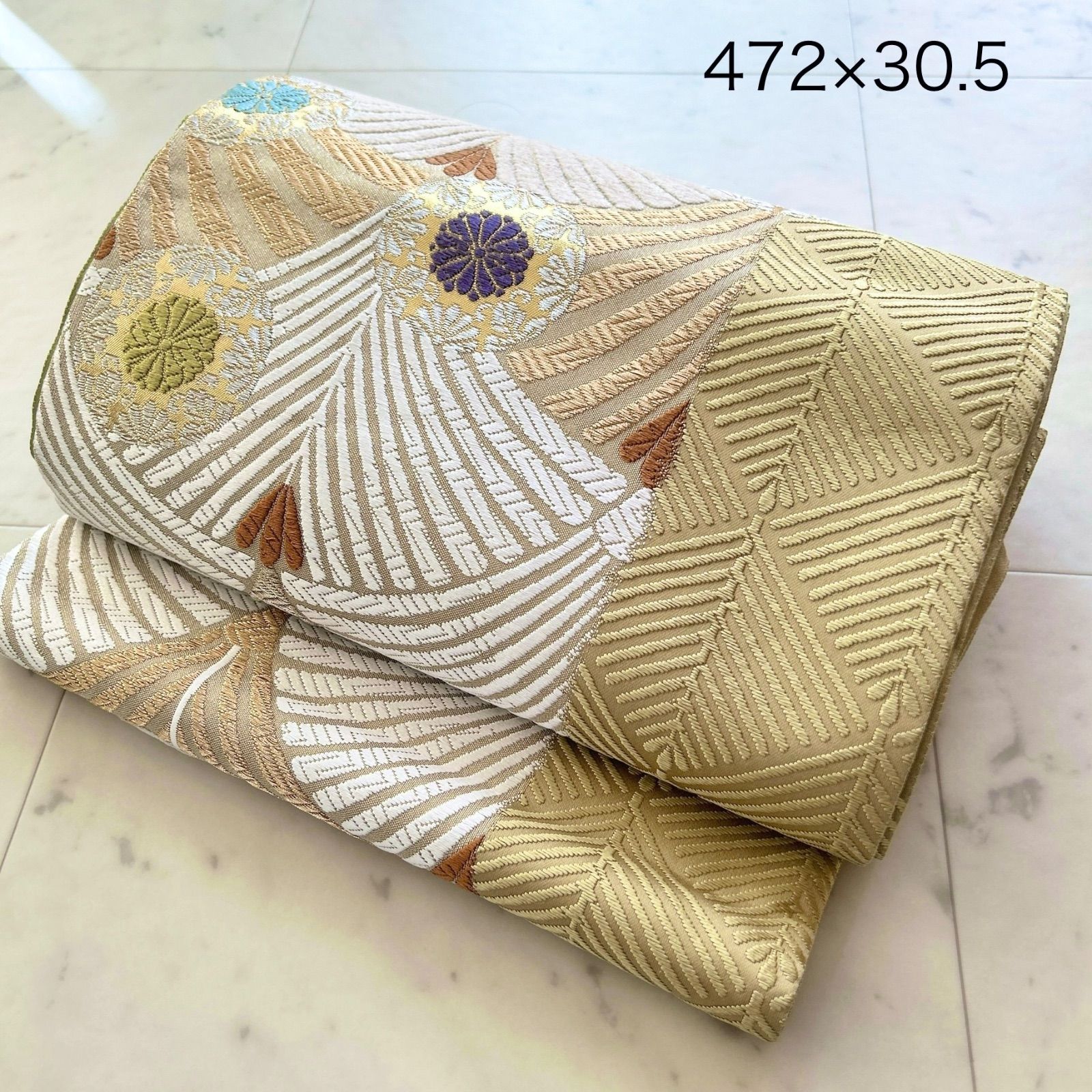 美ろーど 泥染 綴唐織 六通柄 袋帯 正絹 金糸織 お太鼓柄 和装小物