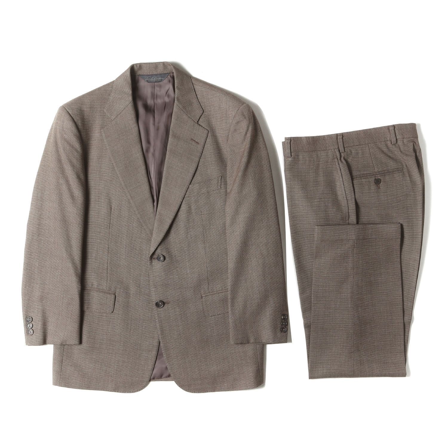 BROOKS ブルックスブラザーズ ウール カシミヤ テーラードジャケット - スラックスパンツ セットアップ スーツ ブラウン系 ジャケット31 パンツ30 メンズ