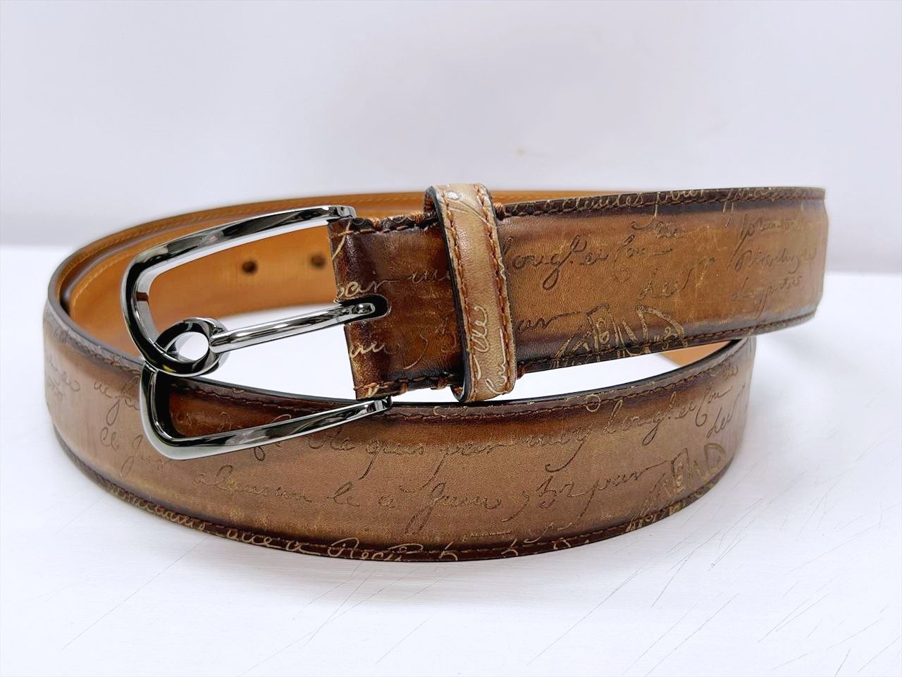 Berluti ベルルッティ Bボリュート スクリットレザー ベルト 100