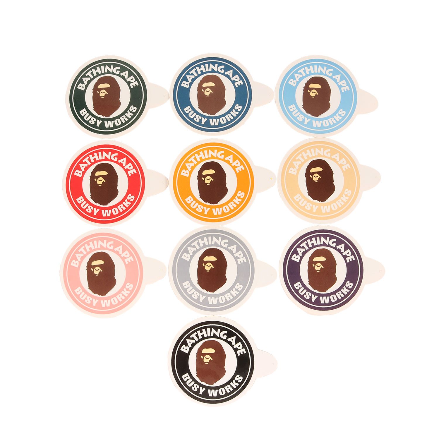 A BATHING APE ア ベイシング エイプ 90 s 猿顔 BUSY WORKS ステッカー セット 90年代 アーカイブ ブランド 小物 雑貨 メンズ