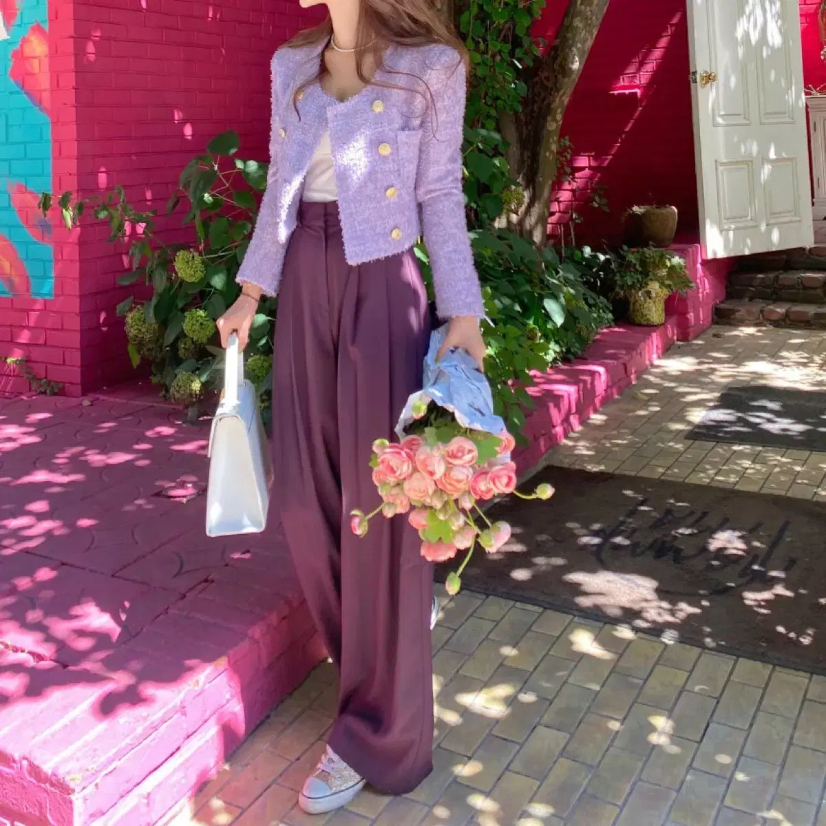 大乱 Postmonition F W グランド スラックス PURPLE xs