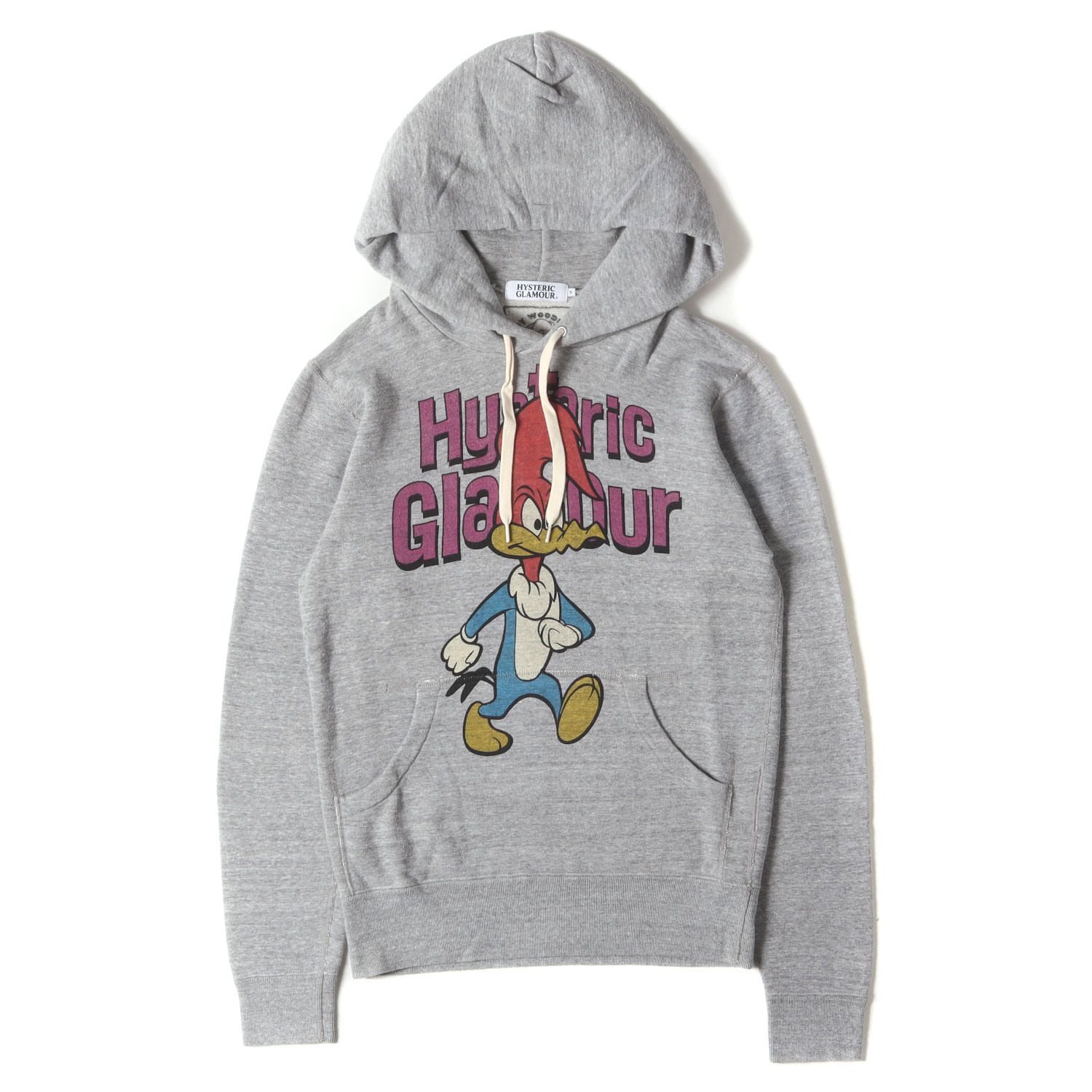 HYSTERIC GLAMOUR ヒステリックグラマー ウッドペッカー フロントプリントプルオーバーパーカー フーディ パープル 0243CF05 トップス HYSTERIC GLAMOUR ヒステリックグラマー ウッドペッカー