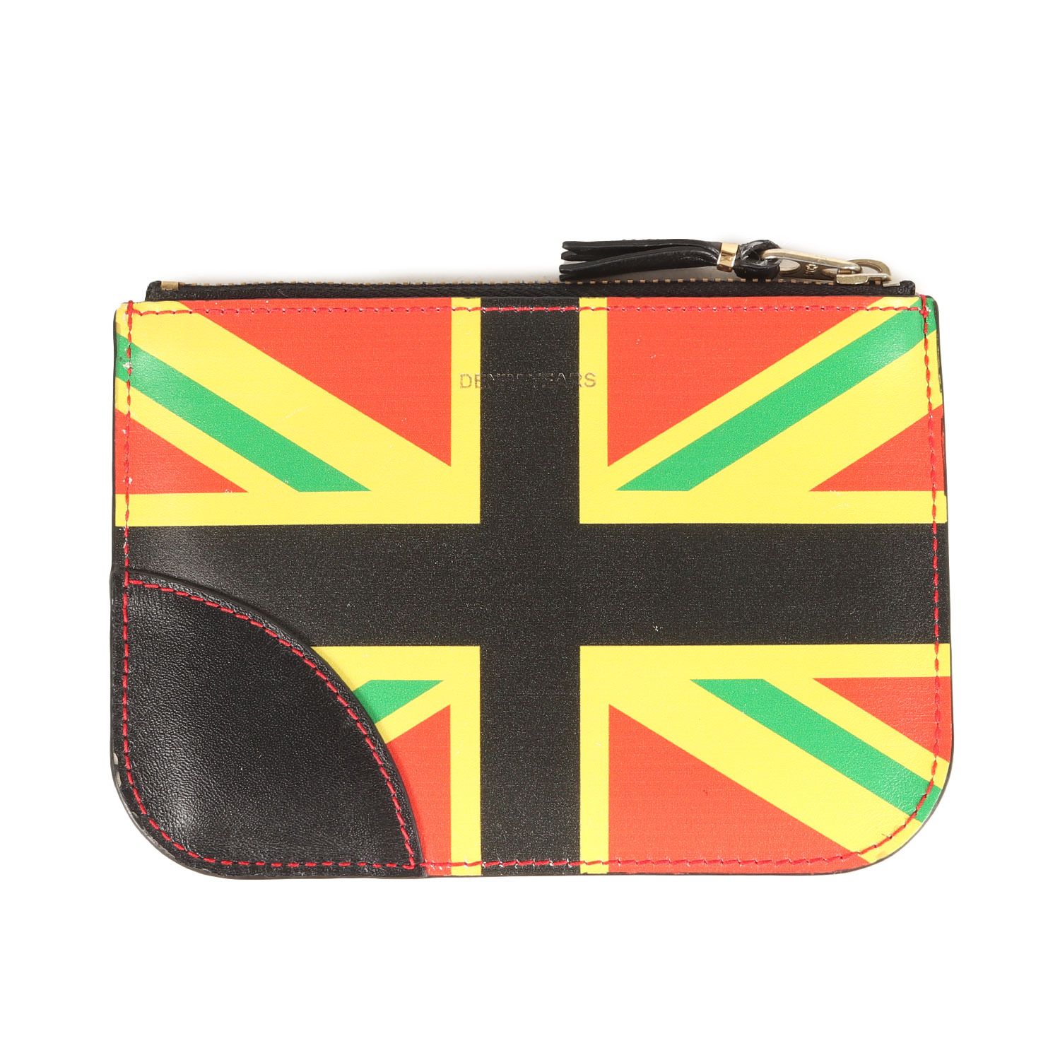 DENIM TEARS デニムティアーズ 24 SS COMME des GARCONS レザー ジップ ポーチ イエロー レッド ブラック コラボ アイテム ファッション 小物 メンズ