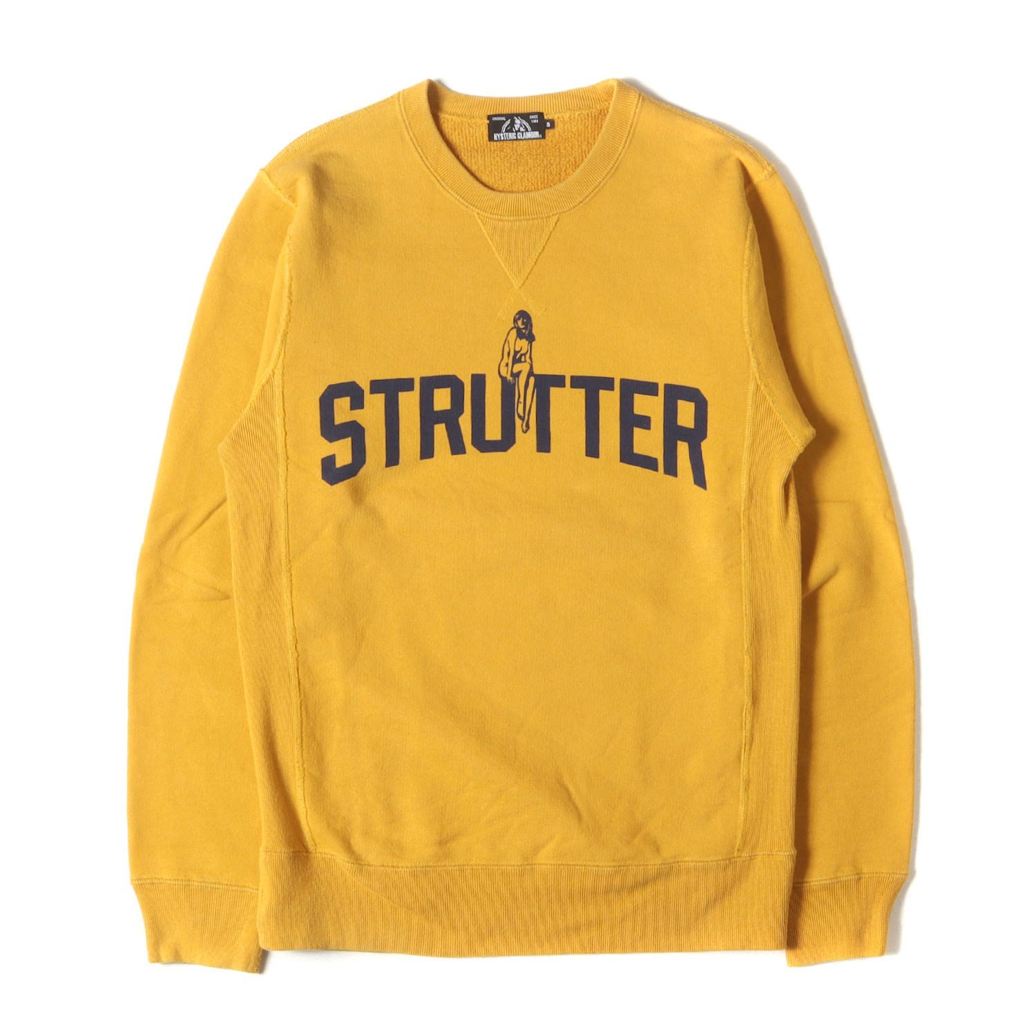 HYSTERIC GLAMOUR トレーナー スウェット ロゴ プリント 人気 HYSTERIC GLAMOUR ヒステリックグラマー スウェット マスタード サイズ