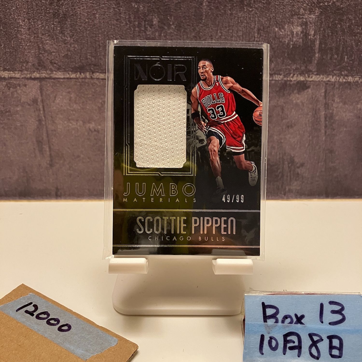 2016 Panini Noir Scottie Pippen 49 99 Chicago Bulls Jumbo Materials ジャージ カード