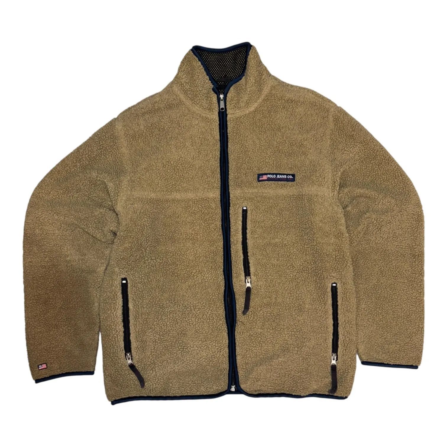00s POLO JEANS Teddy Fleece JKT M ベージュ ポロジーンズ ラルフ 