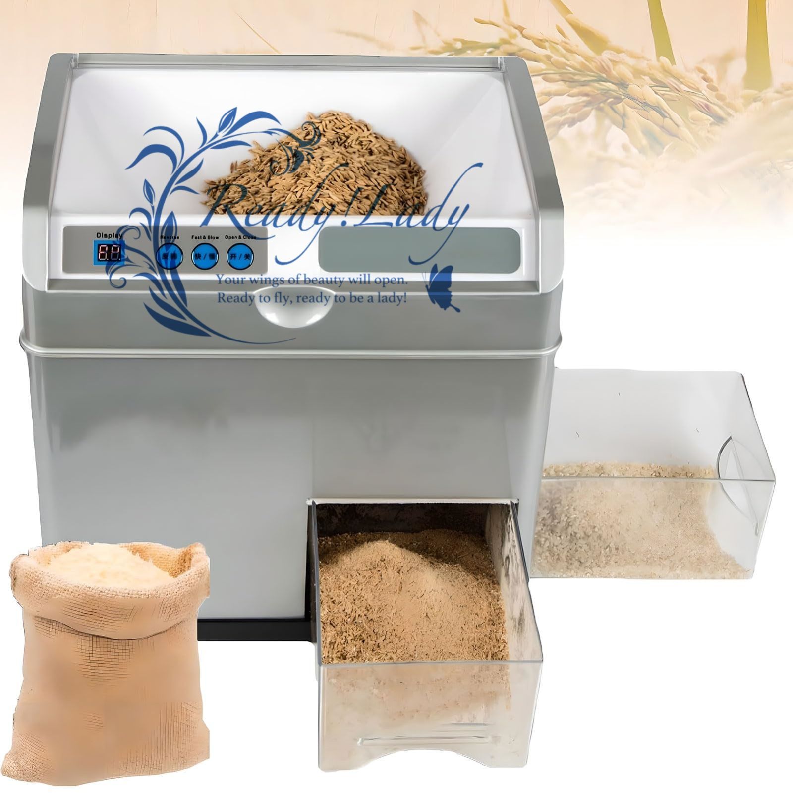 500 Wオートマチックライスブランセパレーター 30 kg h電気ライスミルリングピーリングマシン調整 なライスミリングの精度を備えた