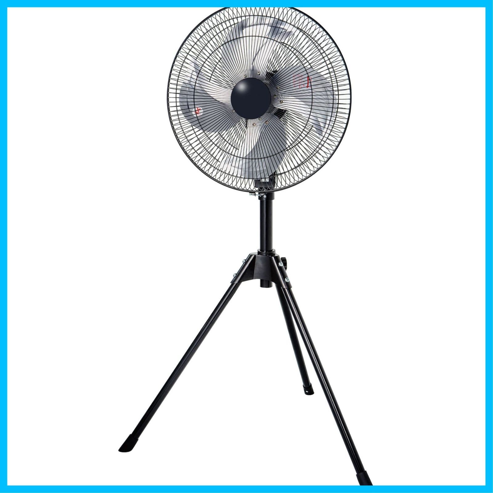 工場扇 45 cm スタンド型 アルミ 羽根 業務用扇風機 風量3段階調節 首折れ4段階 自動首振り90度 ナカトミ QSE-45 A ブラック