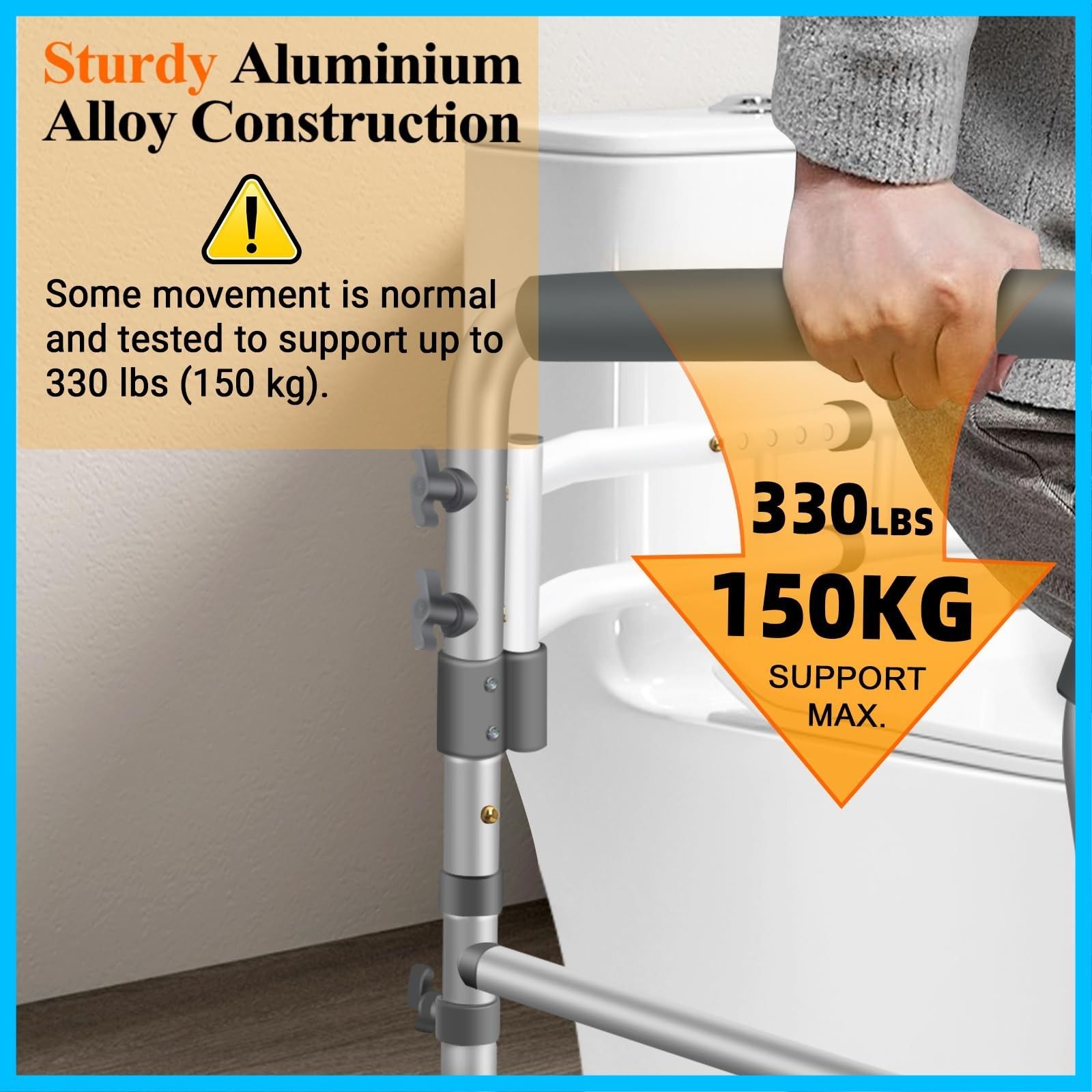  転倒防止 アルミニウム 置くだけ 手すり 立ち上がり補助 トイレ 高齢者 シニア 介護用 身体障害者 妊婦 トイレ手すり 6段階調節 その他 文房具 事務用品