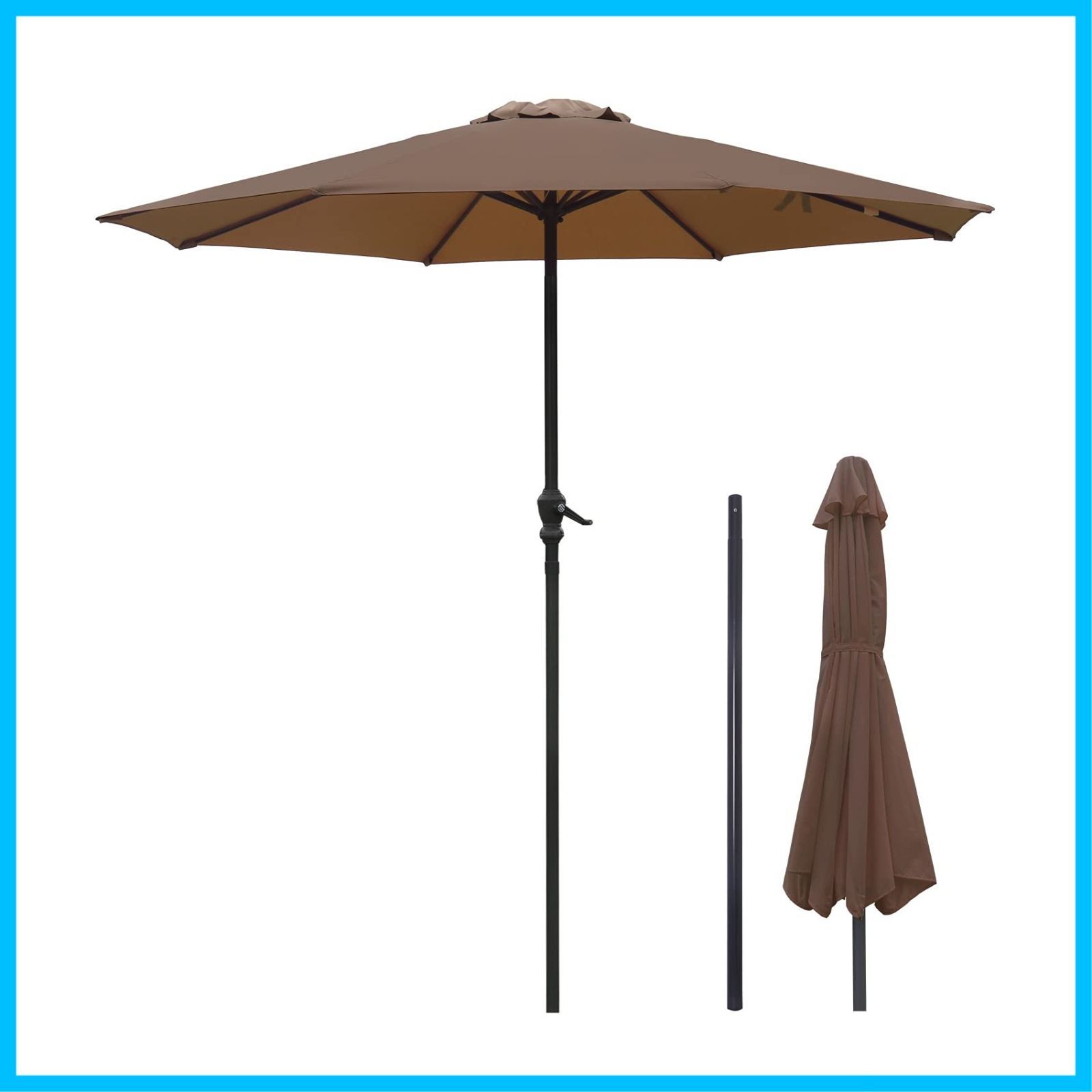 折りたたみ 日傘 キャンプ ビーチ アウトドア テラス 日よけ 庭 ガーデニング ビーチパラソル ハンドル開閉 鉄製 撥水 uvカット 270 cm ガーデンパラソル パラソル