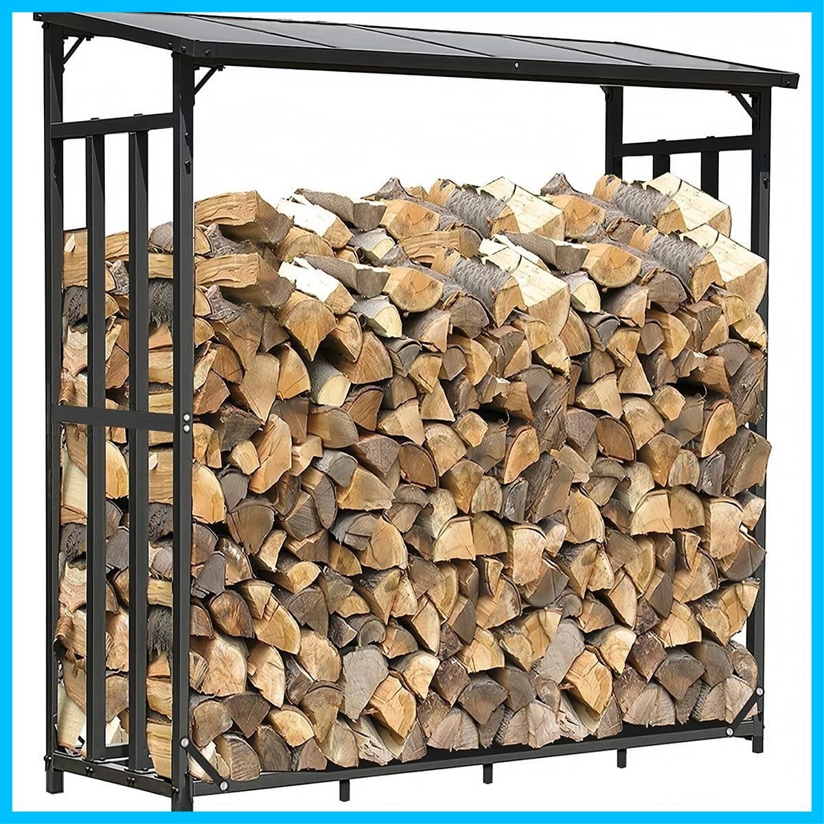 屋根付き 薪ラック ログラック 薪置き棚 屋外 大型 スチール製 耐荷重300 kg 奥行60 幅157 高さ176 5 cm 収納 整理 保管 乾燥 ログホルダー 頑丈 高い安定性 薪小屋 暖炉 焚火 ポーチ ガーデン パティオ 庭に最適 日本語説明書付き