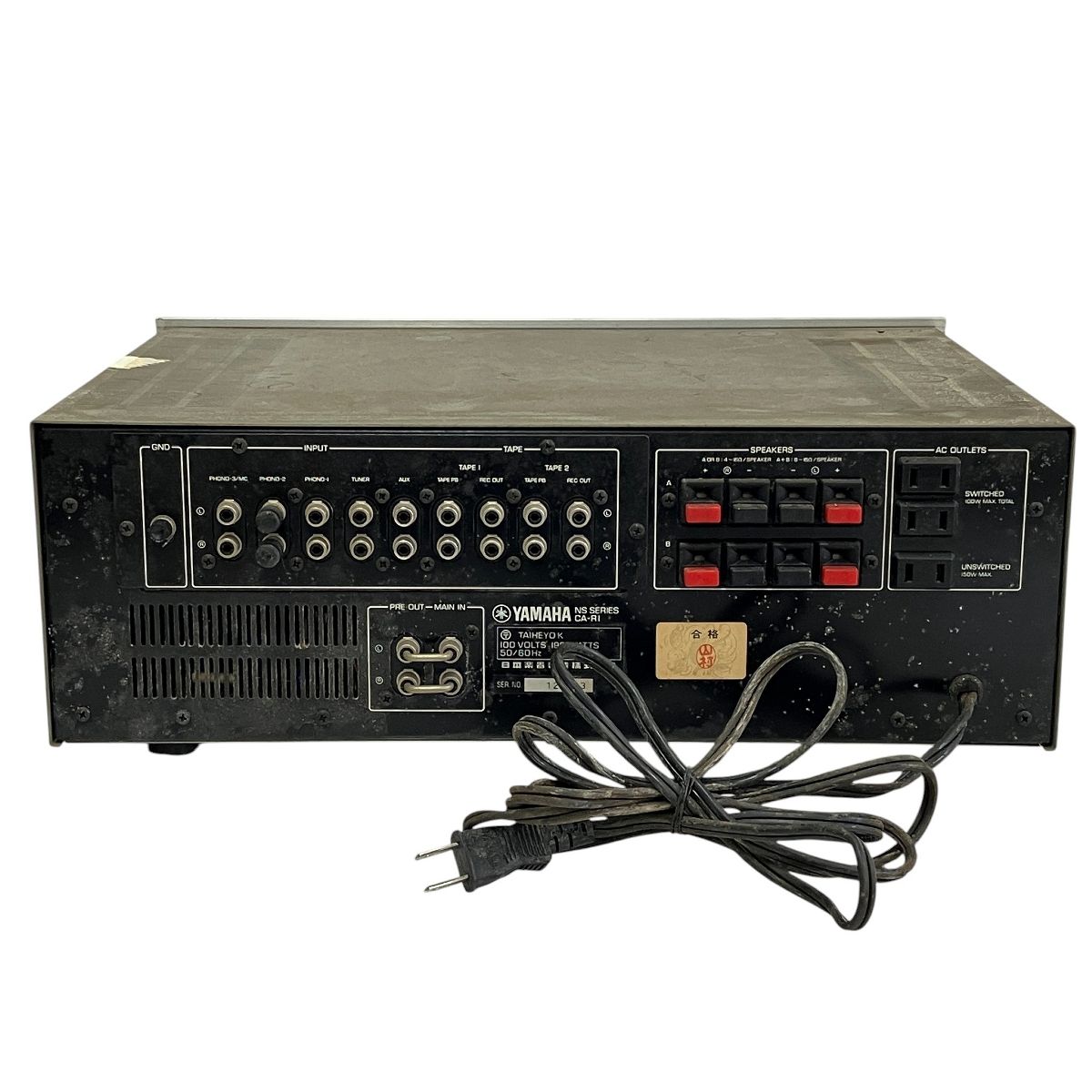 ❷YAMAHA NSシリーズ CA-RI ステレオアンプ 通電確認済み YAMAHA CA-RI ステレオアンプ 音響機材 ヤマハ ジャンク T10602104