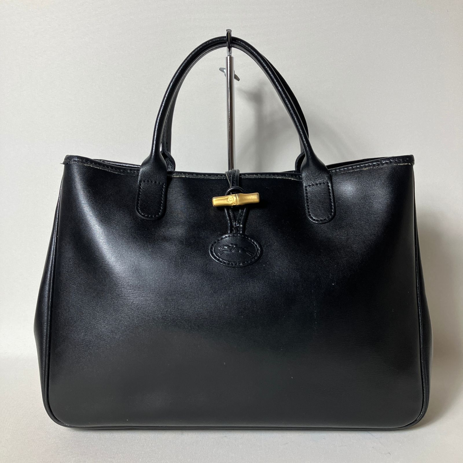 2511-218｜美品｜ロンシャン ロゾ ハンドバッグ レザー ブラック