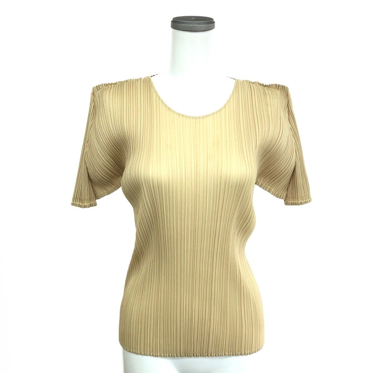 プリーツプリーズ PLEATS PLEASE 半袖カットソー 白×ピンク×マルチ