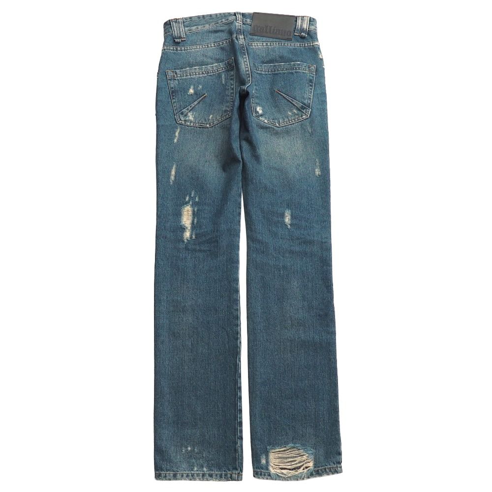 galliano ガリアーノ デニムパンツ サイズ29 ボール装飾 ダメージ加工 クラッシュデニム ブランド古着 RA 6775