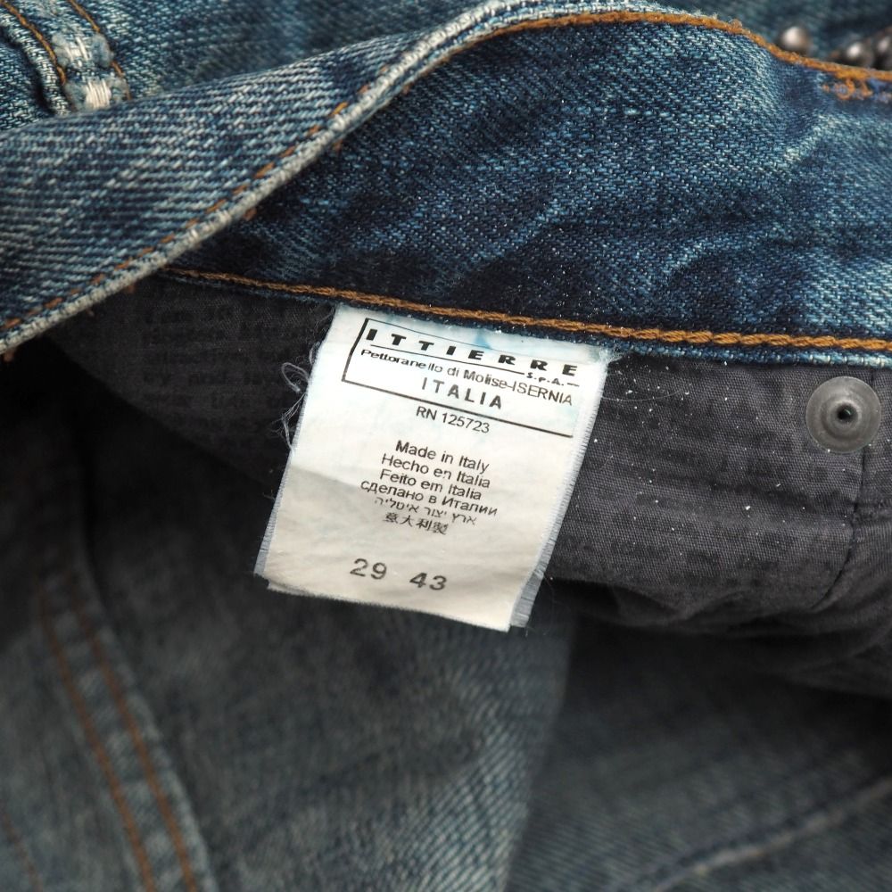 galliano ガリアーノ デニムパンツ サイズ29 ボール装飾 ダメージ加工 クラッシュデニム ブランド古着 RA 6775