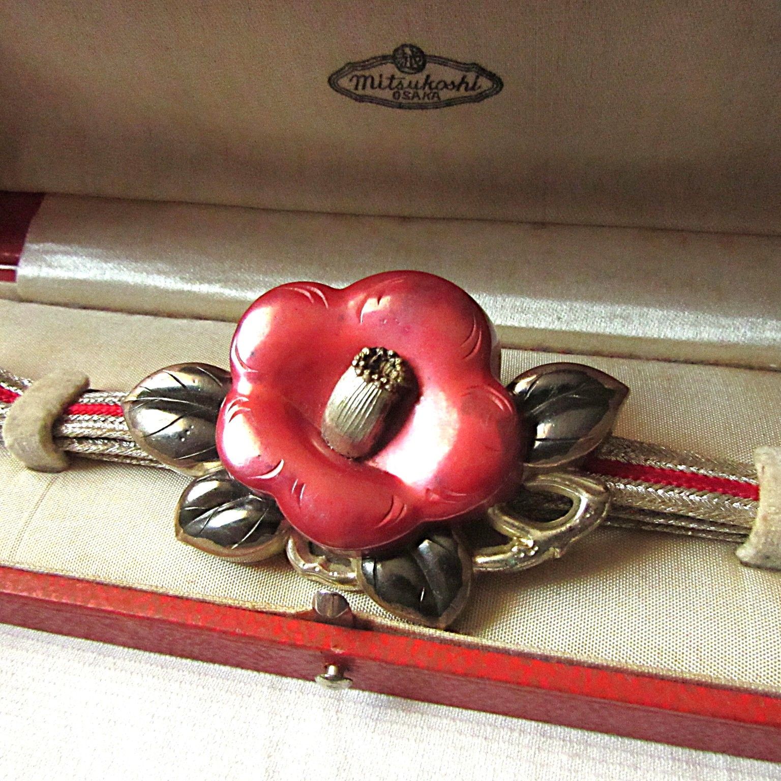 Z）時代物 当時物 金工 帯留 葉っぱ アンティーク　金細工 金属工芸 Z）時代物 当時物 金工 帯留 葉っぱ アンティーク 金細工 金属工芸