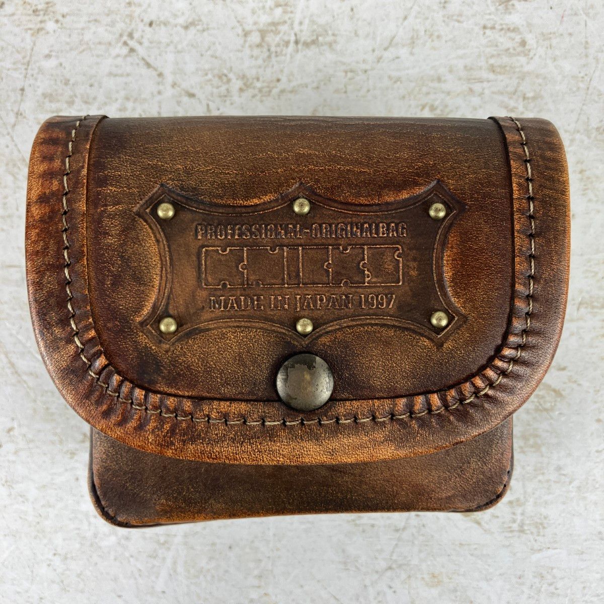 ЗЗKNICKS ヌメ革小物ポーチ 外 KNS-100 BOX ヴィンテージ