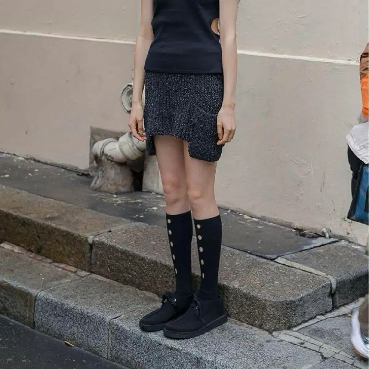 ファーバーズ net apron knit チャコール