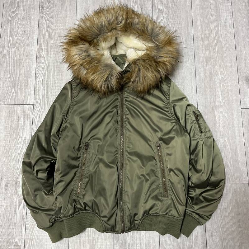 y2k archive N-2B Flight Jacket Fur Cropped Tag Free Size フライト