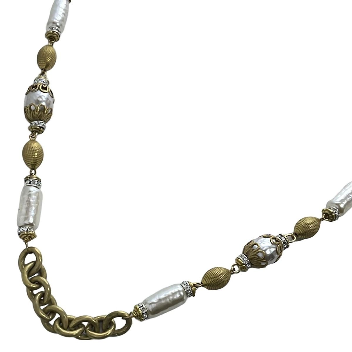 miriam haskell(ミリアム ハスケル) ネックレス - ゴールド×アイボリー