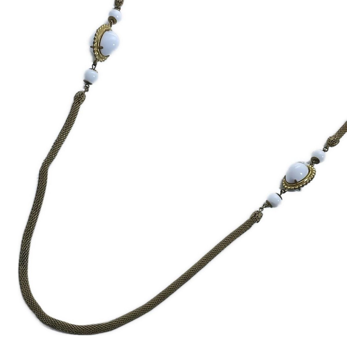 miriam haskell(ミリアム ハスケル) ネックレス ゴールド×白 ロング