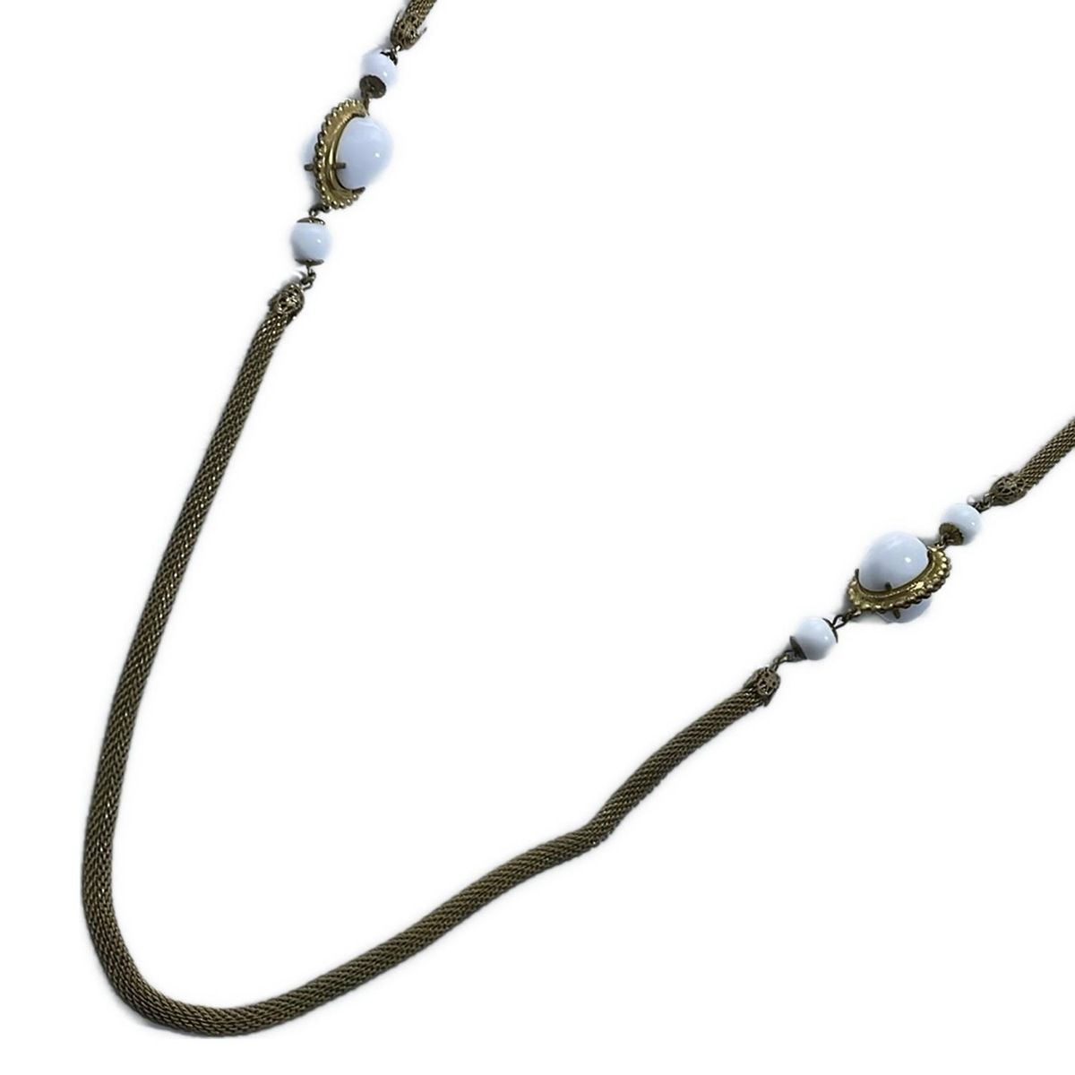 miriam haskell(ミリアム ハスケル) ネックレス ゴールド×白 ロング