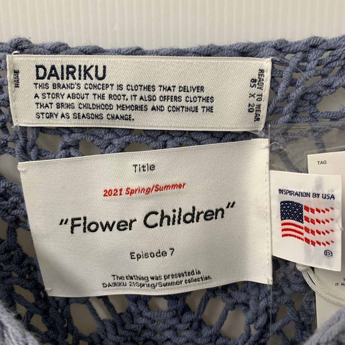 ダイリク DAIRIKU 21SS Flower Pattern Hand Knitting セーター ブルー