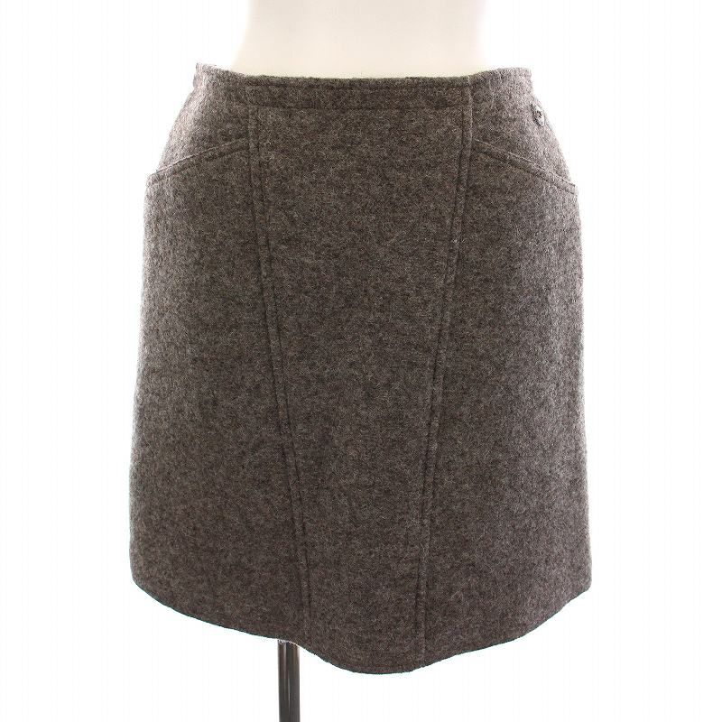 シャネル CHANEL 97A メルトンスカート 台形 ミニ ココマークボタン