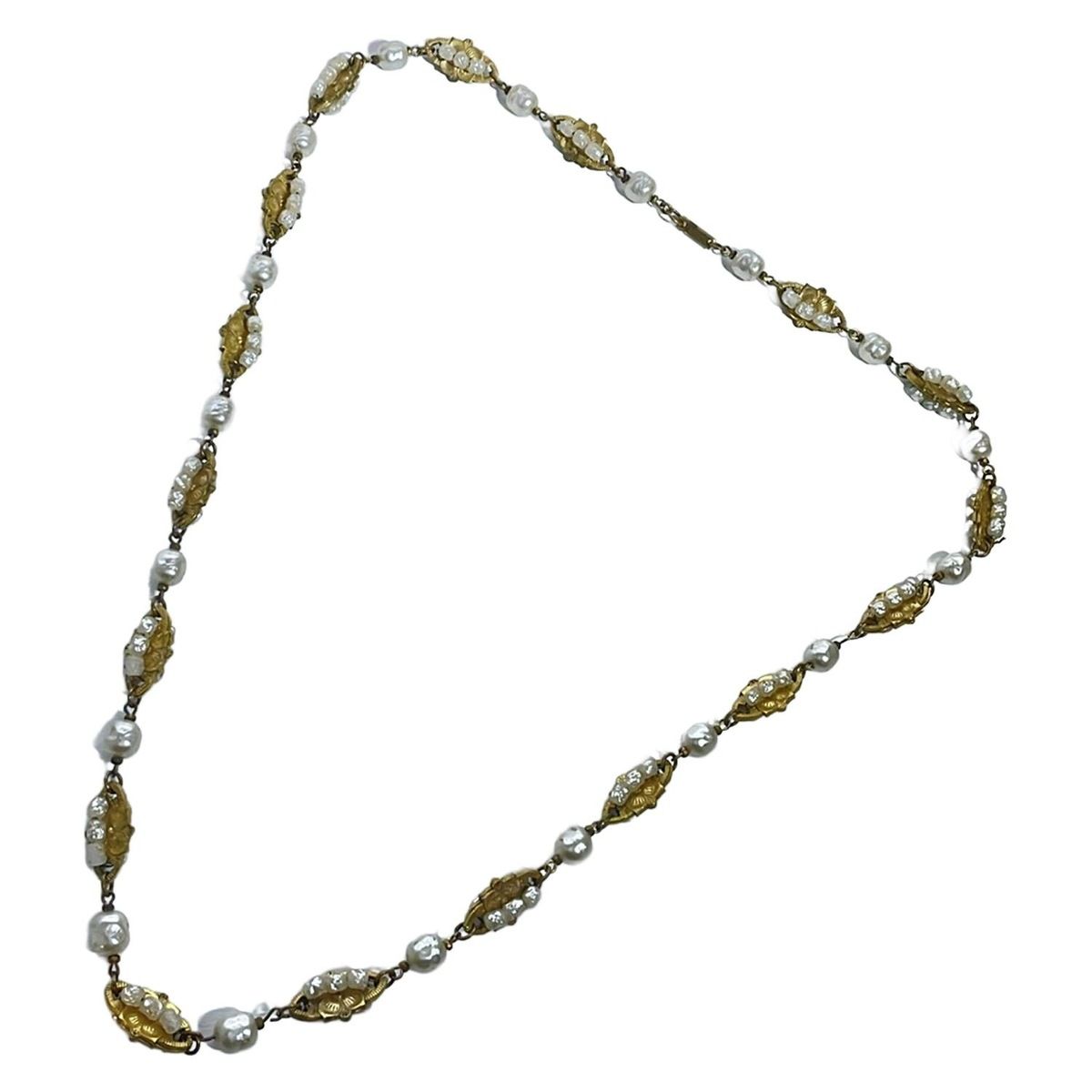 miriam haskell(ミリアム ハスケル) ネックレス - ゴールド×アイボリー