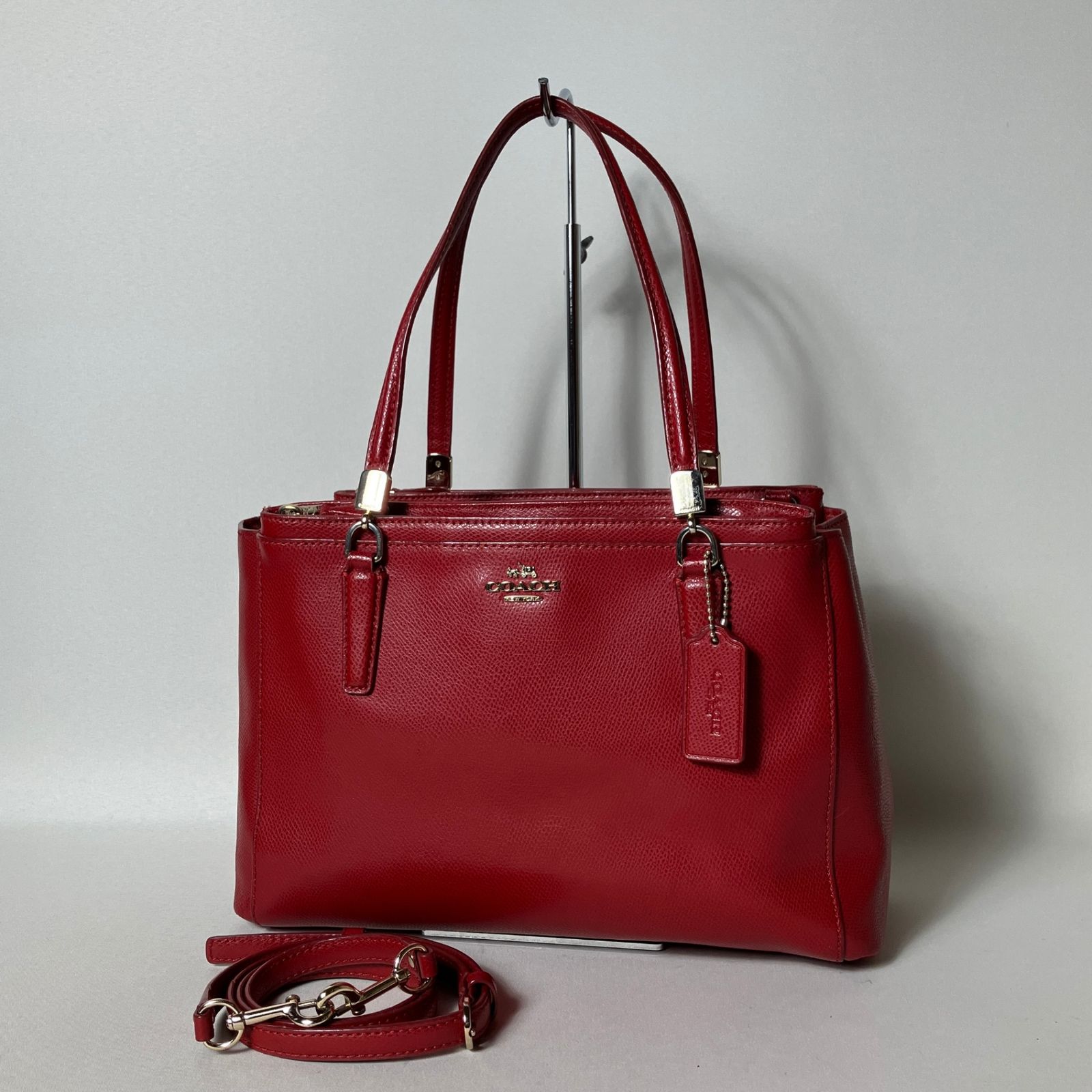 2510-504｜美品｜コーチ 2WAYハンドバッグ レザー レッド - メルカリ