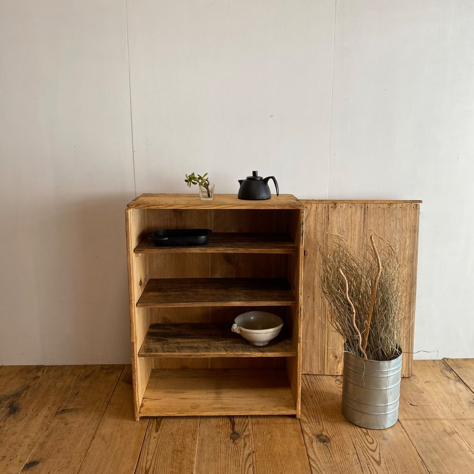 アンティーク 仕切り棚 チェスト 食器棚 書類棚 無垢材 無塗装 y 316