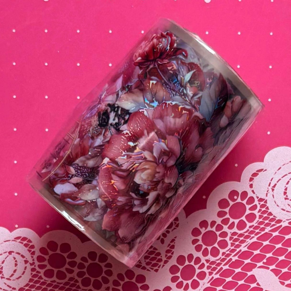 贝壳光6cm×2m 红花漫山 海外マスキングテープ 海外マステ 和柄 花 漢字