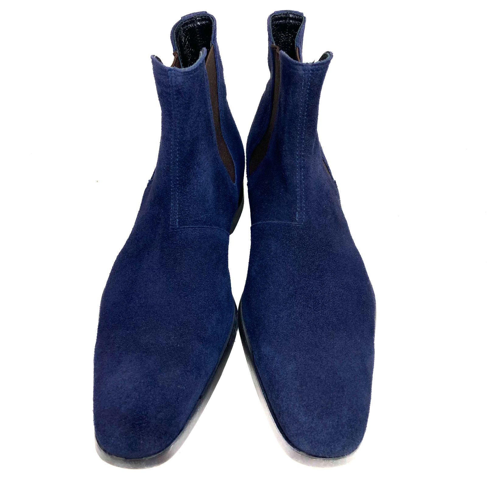 whoop de doo フープディドゥ スウェード サイドゴアブーツ 紺 ネイビー 24 5 cm 革靴 ブーツ ドレス カジュアル 本革 本皮 メンズ