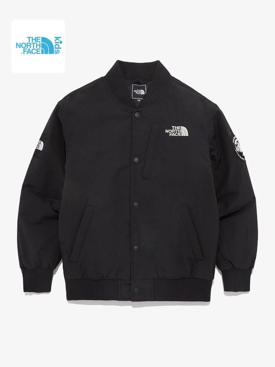 THE NORTH FACE ノースフェイス K S PLAYER VARSITY JACKET スタジャン 140 cm 子供用 ブラック色 海外