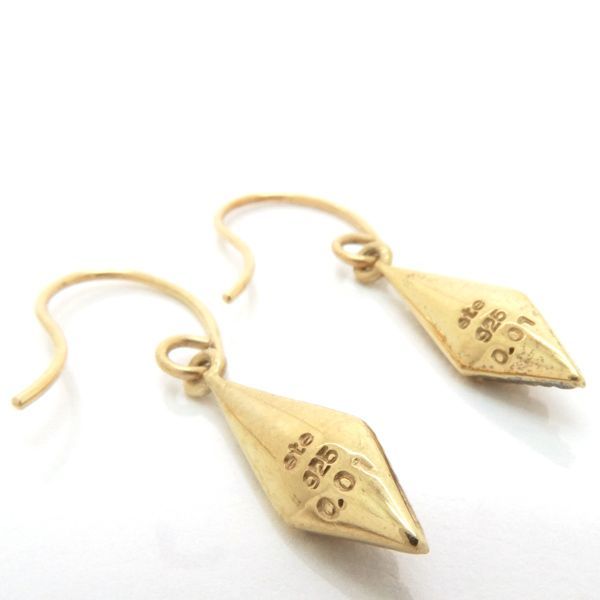 ete ダイヤモンド ピアス 925 シルバー GP ダイヤ 0.01ct ひし形