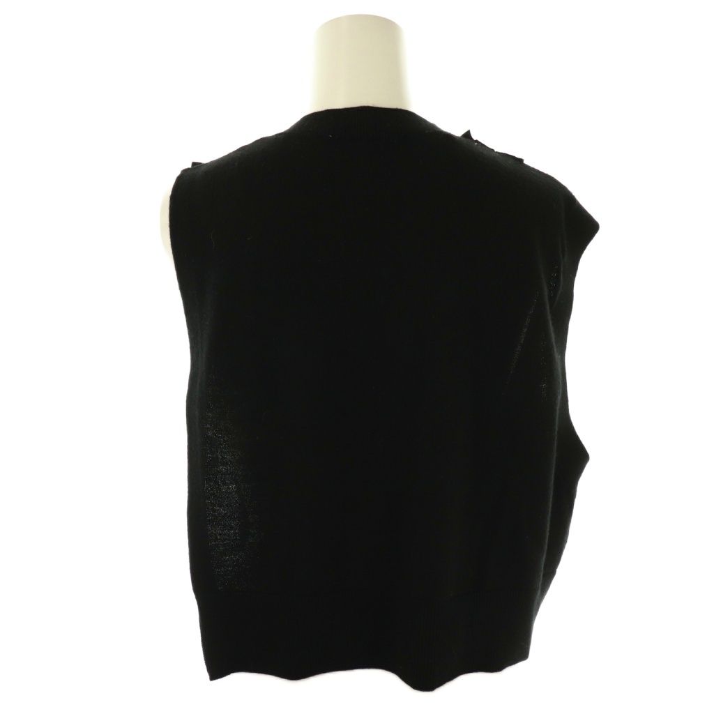 エンフォルド ENFOLD 24AW FRILL KNIT VEST ベスト ニット 38 ブラック