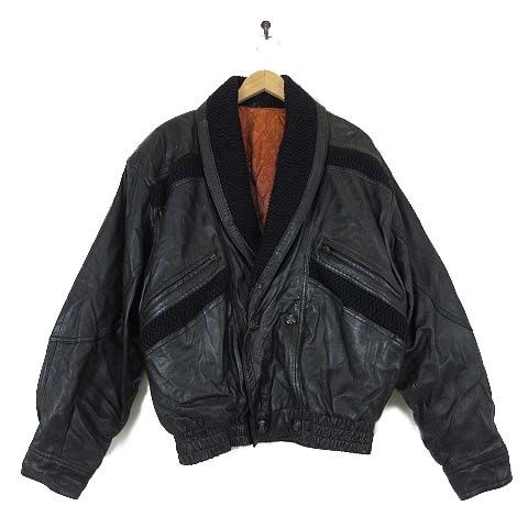 90'S ヴィンテージ レザージャケット 革ジャン 羊革 レザー 中綿