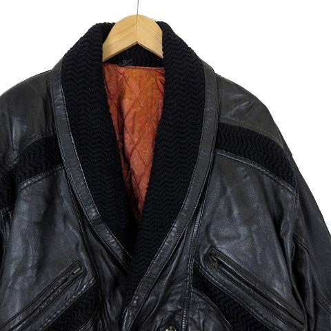 90'S ヴィンテージ レザージャケット 革ジャン 羊革 レザー 中綿