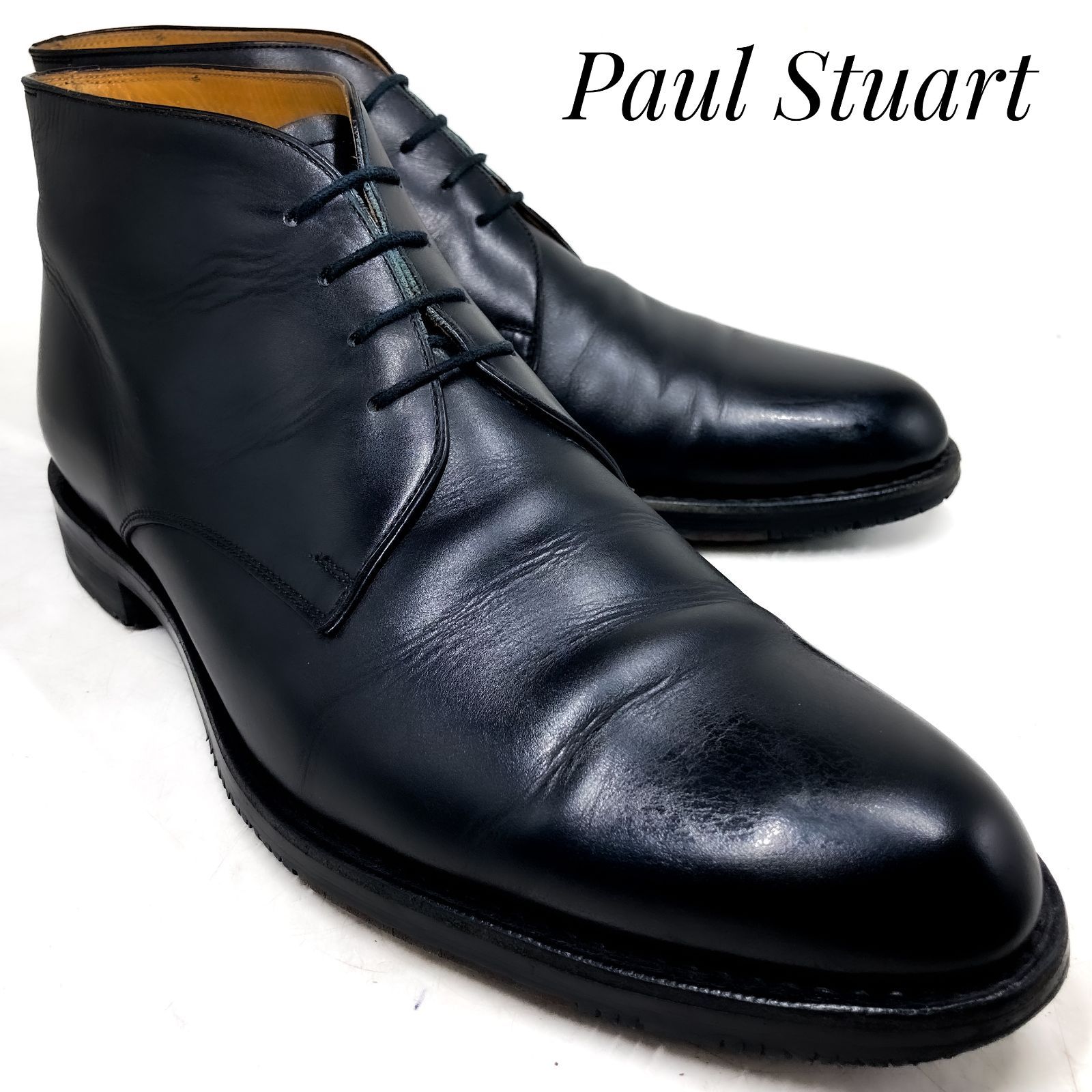 Paul Stuart ポールスチュアート レザーチャッカブーツ PS3206H 黒 