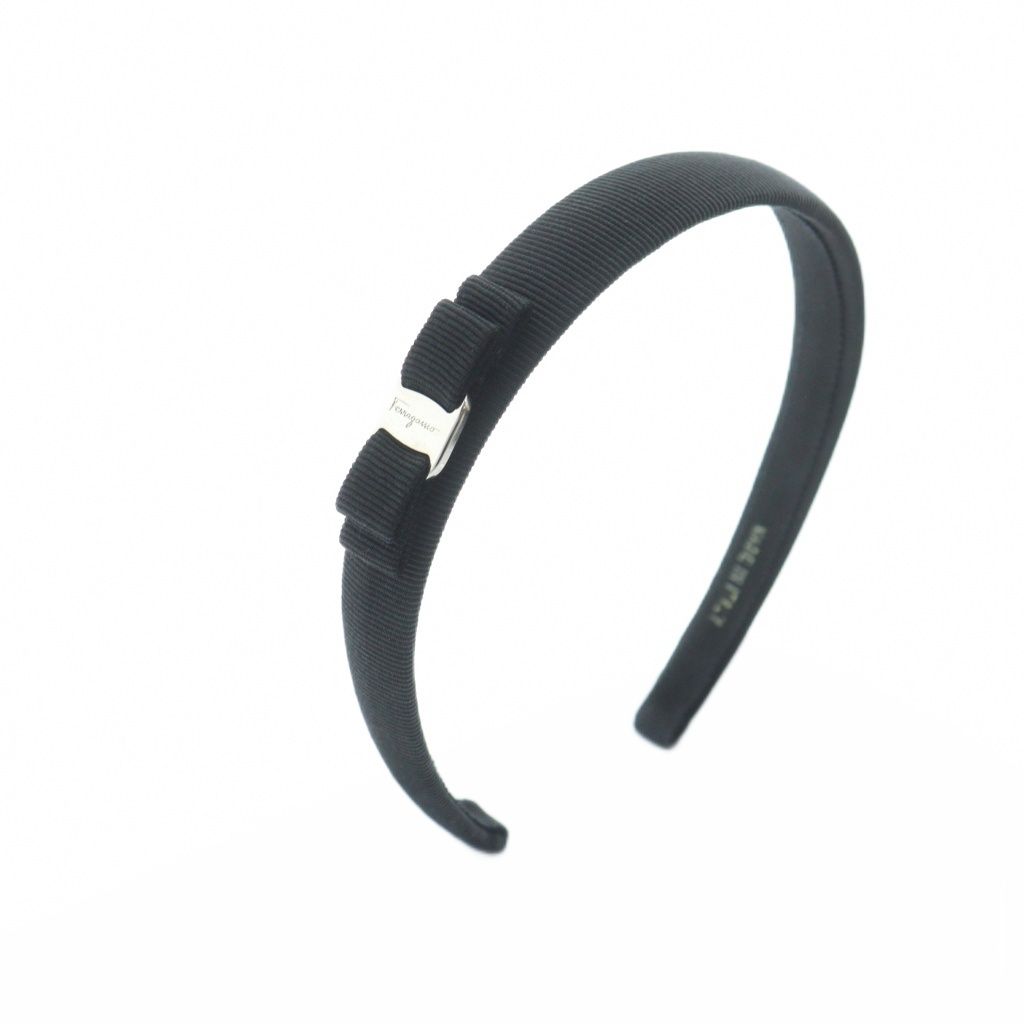 サルヴァトーレフェラガモ Salvatore Ferragamo VARA ヴァラ カチューシャ ヘア リボン 黒 ブラック GY 11 MQ