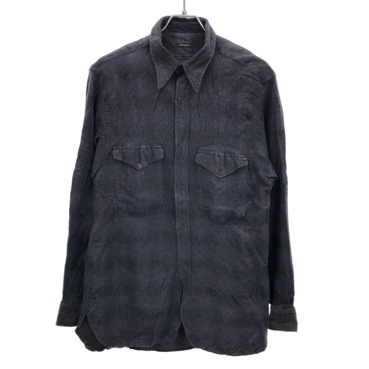 COMOLI 21AW ウールシルク ワークシャツ サイズ3 COMOLI (コモリ) ウールシルク ワークシャツ