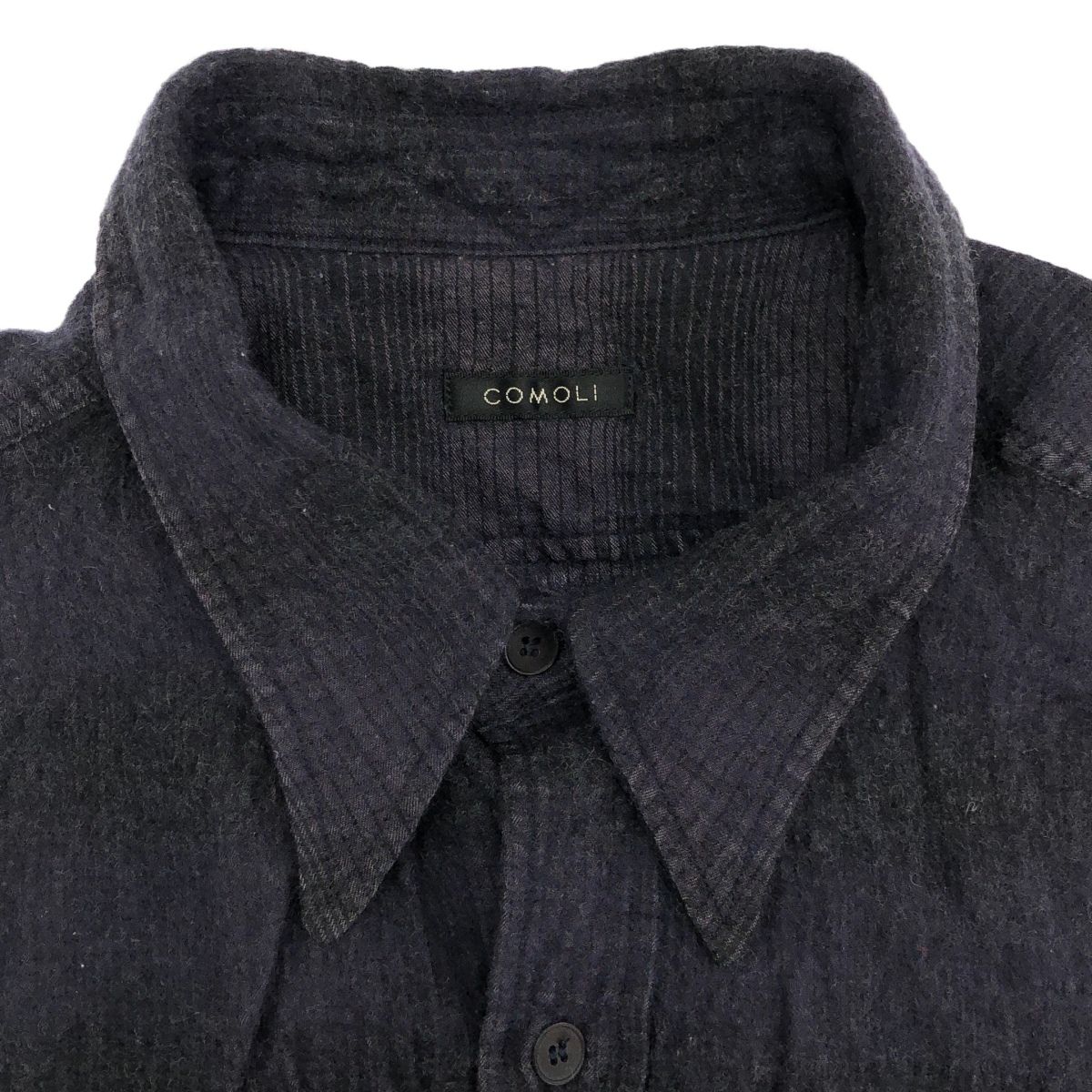 COMOLI コモリ 21AW WOOL SILK WORK SHIRT ウールシルクワークシャツ