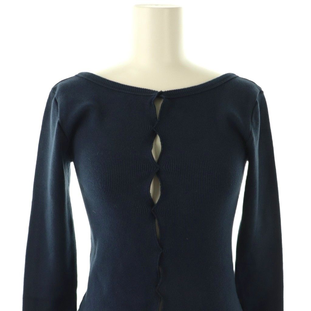 シシクイ holed topp トップス カットソー 長袖 F ネイビー holed topp / BLACK – SHISHIKUI