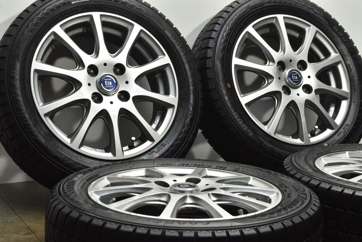 ワゴンR スペーシア 等に ティラード イータ 14 in 4 5 J 45 PCD 100 グッドイヤー アイスナビ8 155 65 R ムーヴ デイズ