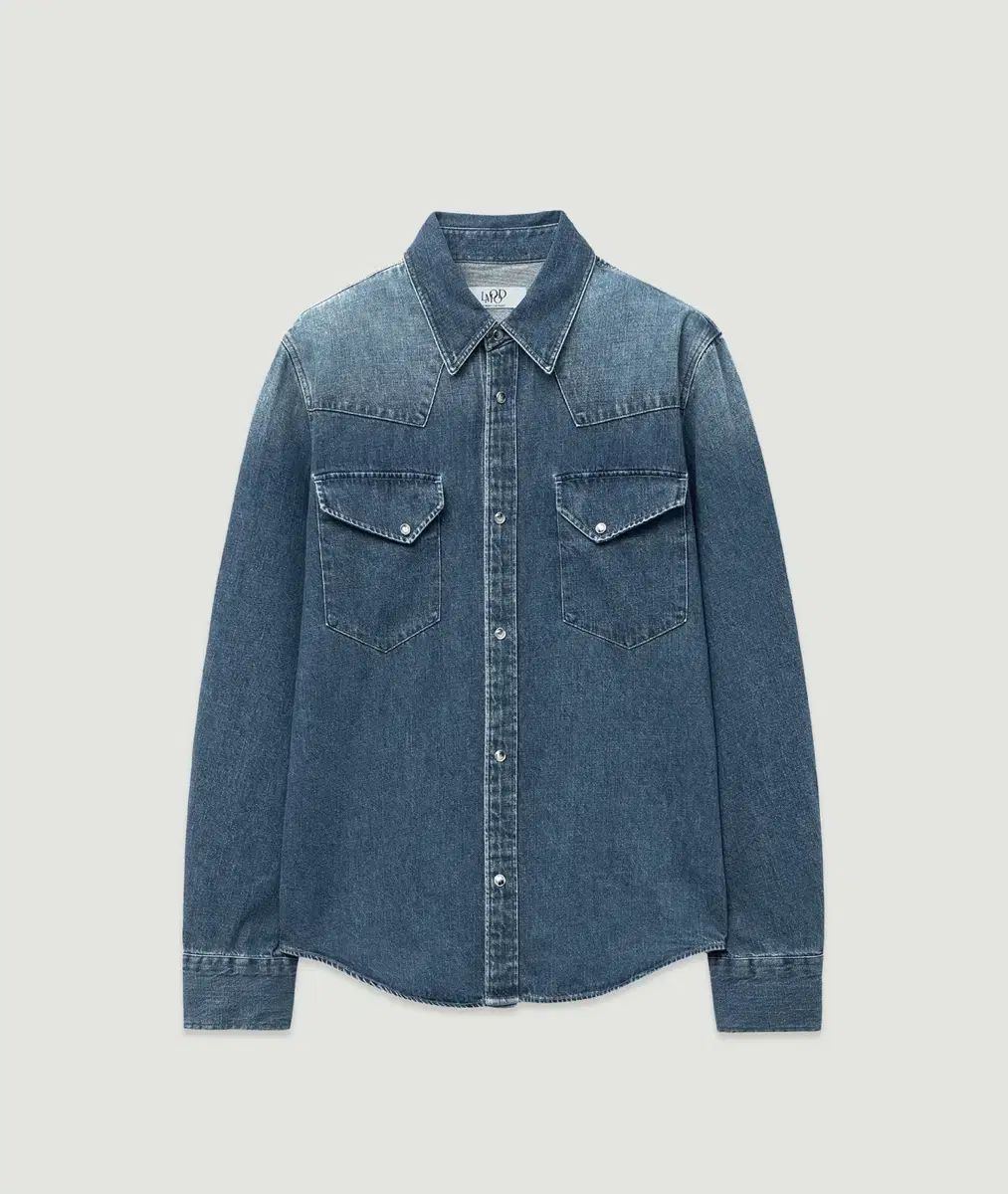 エルムード ベッﾄﾞガｲ デニム ウェスタン シャツ ウォッシュド ブルー 44